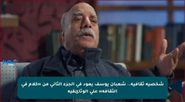 شخصية ثقافية.. شعبان يوسف يعود في الجزء الثاني من «كلام في الثقافة» على الوثائقية